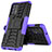 Coque Contour Silicone et Plastique Housse Etui Mat avec Support JX1 pour Samsung Galaxy A32 5G Violet