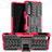 Coque Contour Silicone et Plastique Housse Etui Mat avec Support JX1 pour Sony Xperia 5 III Rose Rouge