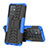 Coque Contour Silicone et Plastique Housse Etui Mat avec Support JX1 pour Vivo T1 5G India Bleu