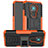 Coque Contour Silicone et Plastique Housse Etui Mat avec Support JX2 pour Nokia 3.4 Orange