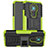 Coque Contour Silicone et Plastique Housse Etui Mat avec Support JX2 pour Nokia 3.4 Vert