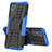 Coque Contour Silicone et Plastique Housse Etui Mat avec Support JX2 pour Oppo K10 4G Bleu