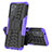 Coque Contour Silicone et Plastique Housse Etui Mat avec Support JX2 pour Oppo K10 4G Violet