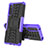 Coque Contour Silicone et Plastique Housse Etui Mat avec Support JX2 pour Sony Xperia 10 IV Violet
