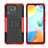 Coque Contour Silicone et Plastique Housse Etui Mat avec Support JX2 pour Xiaomi Redmi 10 Power Rouge