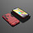 Coque Contour Silicone et Plastique Housse Etui Mat avec Support KC1 pour Samsung Galaxy M21s Rouge