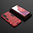 Coque Contour Silicone et Plastique Housse Etui Mat avec Support KC1 pour Samsung Galaxy S20 Lite 5G Rouge