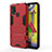 Coque Contour Silicone et Plastique Housse Etui Mat avec Support KC2 pour Samsung Galaxy M31 Prime Edition Rouge