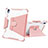 Coque Contour Silicone et Plastique Housse Etui Mat avec Support L05 pour Apple iPad 10.9 (2022) Rose