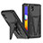 Coque Contour Silicone et Plastique Housse Etui Mat avec Support MQ1 pour Samsung Galaxy M01 Core Noir