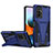 Coque Contour Silicone et Plastique Housse Etui Mat avec Support MQ1 pour Xiaomi Redmi Note 10 Pro 4G Bleu