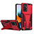 Coque Contour Silicone et Plastique Housse Etui Mat avec Support MQ1 pour Xiaomi Redmi Note 10 Pro 4G Rouge