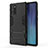Coque Contour Silicone et Plastique Housse Etui Mat avec Support N01 pour Samsung Galaxy Note 20 5G Noir