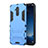 Coque Contour Silicone et Plastique Housse Etui Mat avec Support pour Huawei Mate 20 Lite Bleu