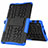 Coque Contour Silicone et Plastique Housse Etui Mat avec Support pour Huawei MatePad T 8 Bleu