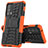 Coque Contour Silicone et Plastique Housse Etui Mat avec Support pour Motorola Moto Edge 20 Pro 5G Orange