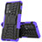 Coque Contour Silicone et Plastique Housse Etui Mat avec Support pour Motorola Moto Edge 20 Pro 5G Violet