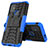 Coque Contour Silicone et Plastique Housse Etui Mat avec Support pour Motorola Moto G10 Bleu