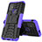 Coque Contour Silicone et Plastique Housse Etui Mat avec Support pour Motorola Moto G10 Violet
