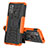 Coque Contour Silicone et Plastique Housse Etui Mat avec Support pour Motorola Moto G40 Fusion Orange