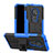 Coque Contour Silicone et Plastique Housse Etui Mat avec Support pour Nokia 6.2 Bleu