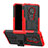 Coque Contour Silicone et Plastique Housse Etui Mat avec Support pour Nokia 6.2 Rouge