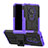 Coque Contour Silicone et Plastique Housse Etui Mat avec Support pour Nokia 6.2 Violet
