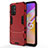 Coque Contour Silicone et Plastique Housse Etui Mat avec Support pour OnePlus Nord N200 5G Rouge