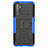 Coque Contour Silicone et Plastique Housse Etui Mat avec Support pour Realme 6 Bleu