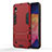 Coque Contour Silicone et Plastique Housse Etui Mat avec Support pour Samsung Galaxy A10 Rouge