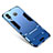 Coque Contour Silicone et Plastique Housse Etui Mat avec Support pour Samsung Galaxy A8 Star Bleu
