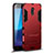 Coque Contour Silicone et Plastique Housse Etui Mat avec Support pour Samsung Galaxy J7 Plus Rouge