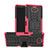 Coque Contour Silicone et Plastique Housse Etui Mat avec Support pour Sony Xperia 10 Plus Rose Rouge