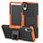 Coque Contour Silicone et Plastique Housse Etui Mat avec Support pour Sony Xperia L3 Orange