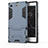 Coque Contour Silicone et Plastique Housse Etui Mat avec Support pour Sony Xperia XZ1 Compact Bleu