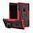 Coque Contour Silicone et Plastique Housse Etui Mat avec Support pour Sony Xperia XZ2 Premium Rouge