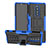 Coque Contour Silicone et Plastique Housse Etui Mat avec Support pour Sony Xperia XZ4 Bleu