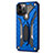 Coque Contour Silicone et Plastique Housse Etui Mat avec Support R01 pour Apple iPhone 12 Pro Bleu