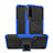 Coque Contour Silicone et Plastique Housse Etui Mat avec Support R01 pour Samsung Galaxy A70 Bleu