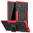Coque Contour Silicone et Plastique Housse Etui Mat avec Support R01 pour Samsung Galaxy Note 10 Plus Rouge