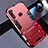 Coque Contour Silicone et Plastique Housse Etui Mat avec Support R01 pour Xiaomi Redmi Note 8 Rouge