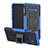 Coque Contour Silicone et Plastique Housse Etui Mat avec Support R03 pour Samsung Galaxy S10 Plus Bleu