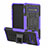Coque Contour Silicone et Plastique Housse Etui Mat avec Support R03 pour Samsung Galaxy S10 Plus Violet