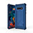 Coque Contour Silicone et Plastique Housse Etui Mat avec Support T01 pour Samsung Galaxy S10e Bleu