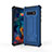 Coque Contour Silicone et Plastique Housse Etui Mat avec Support T01 pour Samsung Galaxy S10e Bleu et Noir