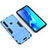 Coque Contour Silicone et Plastique Housse Etui Mat avec Support T02 pour Samsung Galaxy A9 (2018) A920 Bleu Ciel