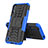 Coque Contour Silicone et Plastique Housse Etui Mat avec Support T04 pour Samsung Galaxy A01 SM-A015 Bleu