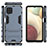 Coque Contour Silicone et Plastique Housse Etui Mat avec Support T04 pour Samsung Galaxy A12 5G Petit