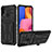Coque Contour Silicone et Plastique Housse Etui Mat avec Support YF1 pour Samsung Galaxy A20s Noir