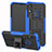 Coque Contour Silicone et Plastique Housse Etui Mat avec Support Z01 pour Huawei Y6s Bleu